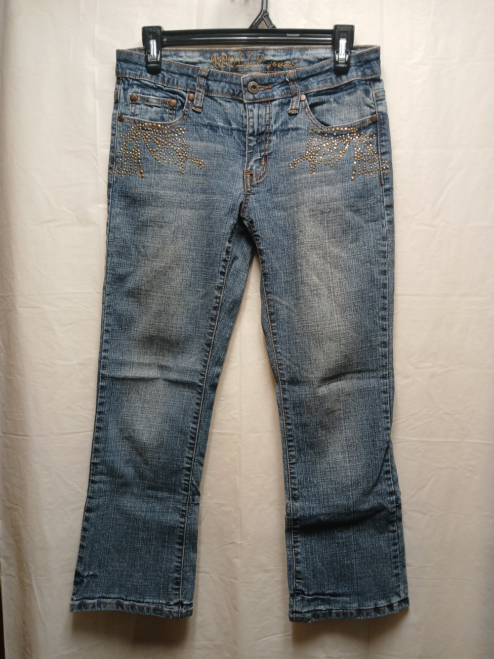 Apollo Jeans Gold Studded Light Blue Crop Women’s Jeans